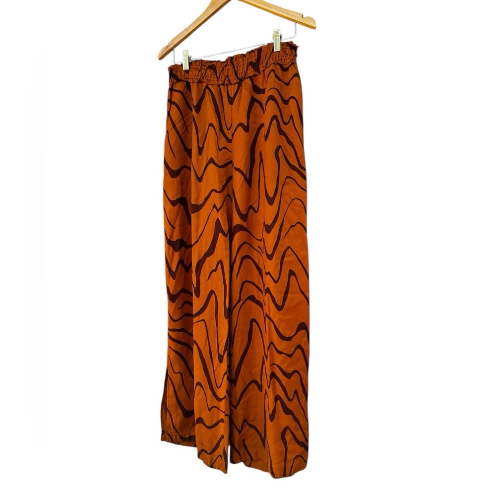 By Anthropologie‎ Wide Leg Pants Retro Pattern in Bronze